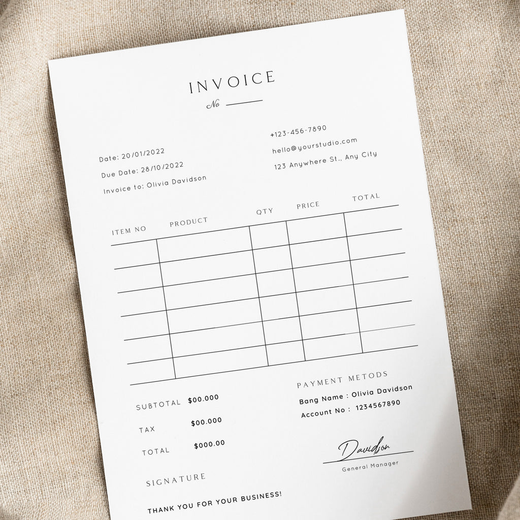 Simple - Photography Invoice Template-Template-Salsal Design