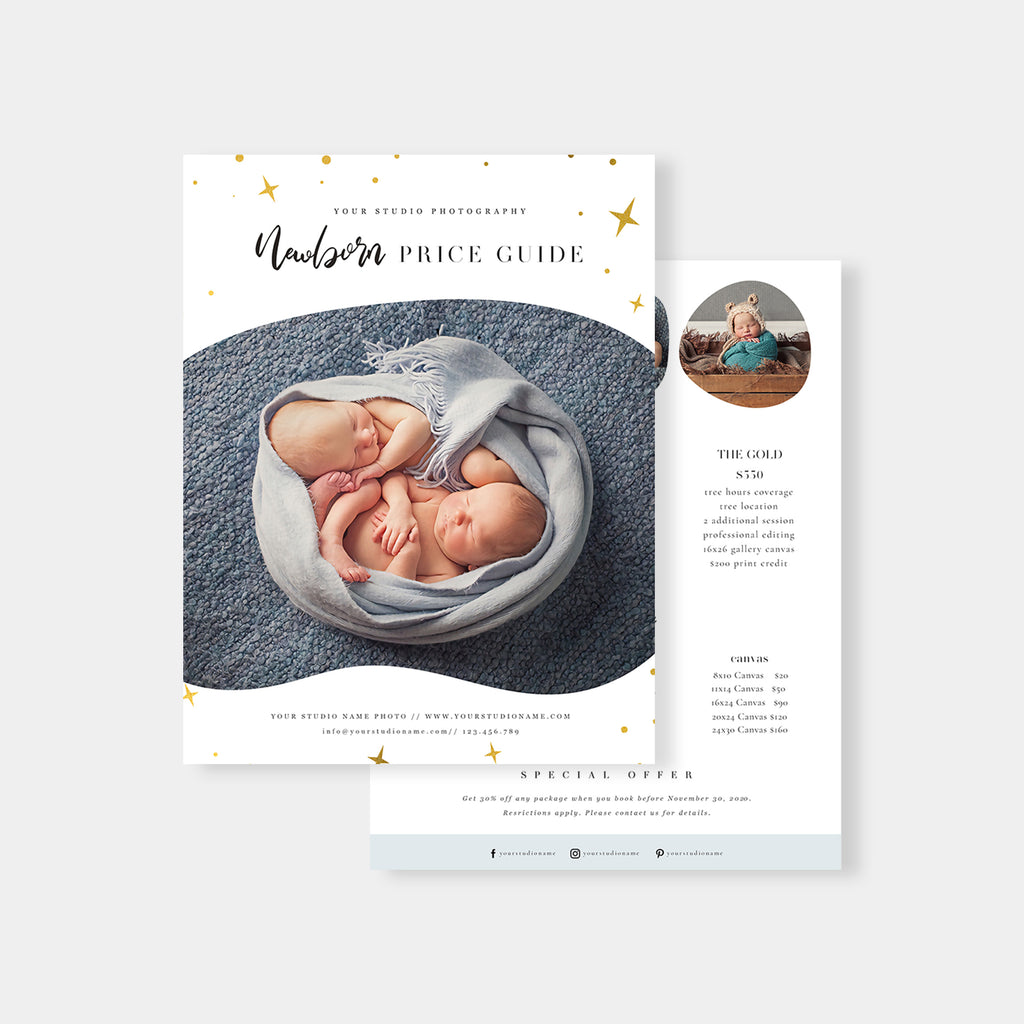 Stars - Newborn Photography Price Guide Template-Template-Salsal Design