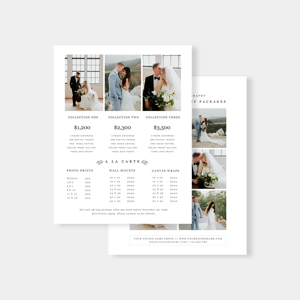 Minimal Element - Wedding Photography Price Guide Template-Template-Salsal Design
