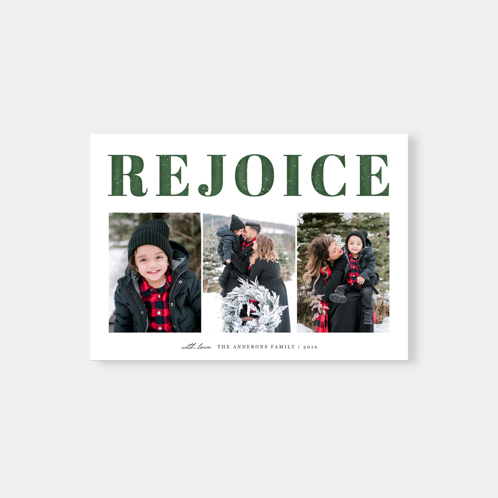 Greenish Rejoice - Holiday Card Template-Template-Salsal Design