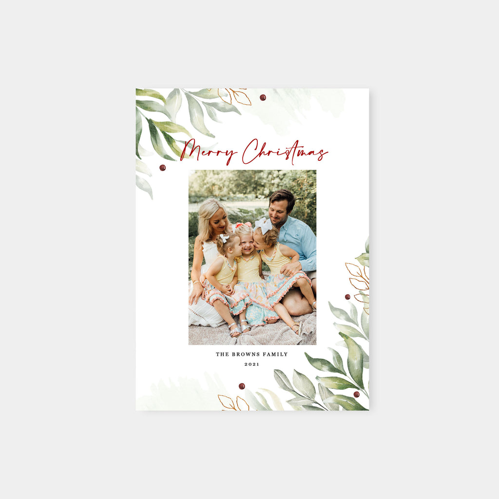 Greenery Corner - Christmas Card Template-Template-Salsal Design