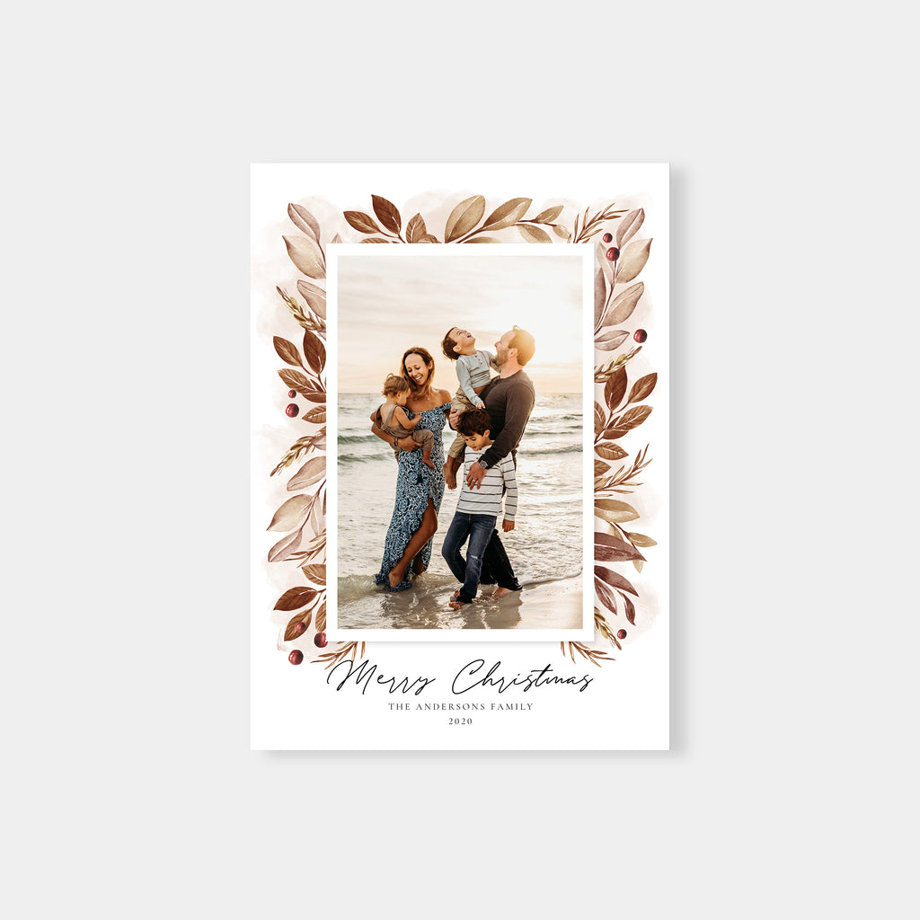 Watercolor Vibe - Christmas Card Template-Template-Salsal Design