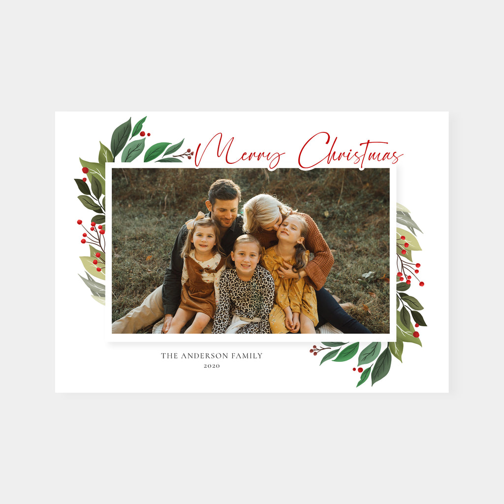 Watercolor Frame - Christmas Card Template-Template-Salsal Design