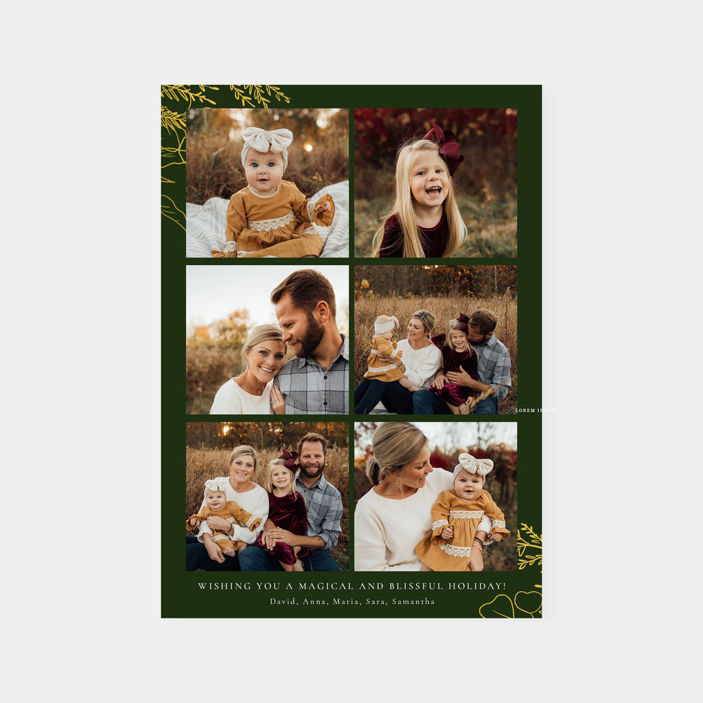 Gold Leaves - Christmas Card Template-Template-Salsal Design