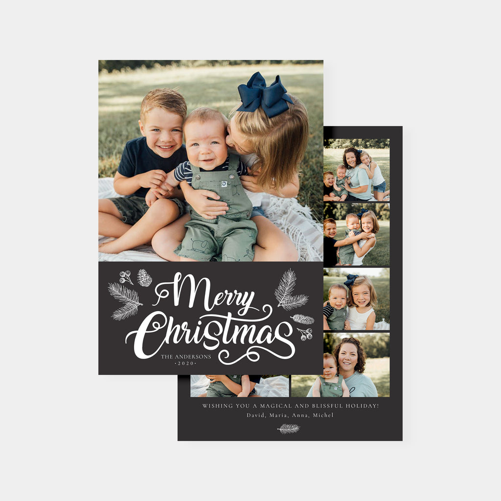 Textured Script - Christmas Card Template-Template-Salsal Design