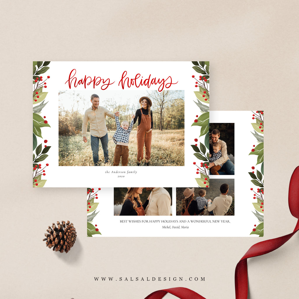 Red Typographic - Holiday Card Template-Template-Salsal Design