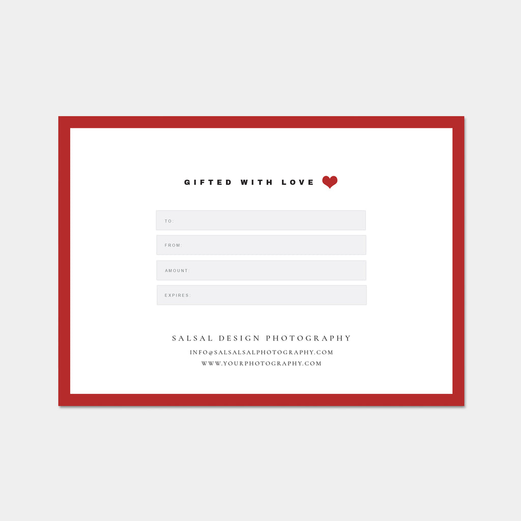 Red Frame - Photographer Gift Certificates Template-Template-Salsal Design