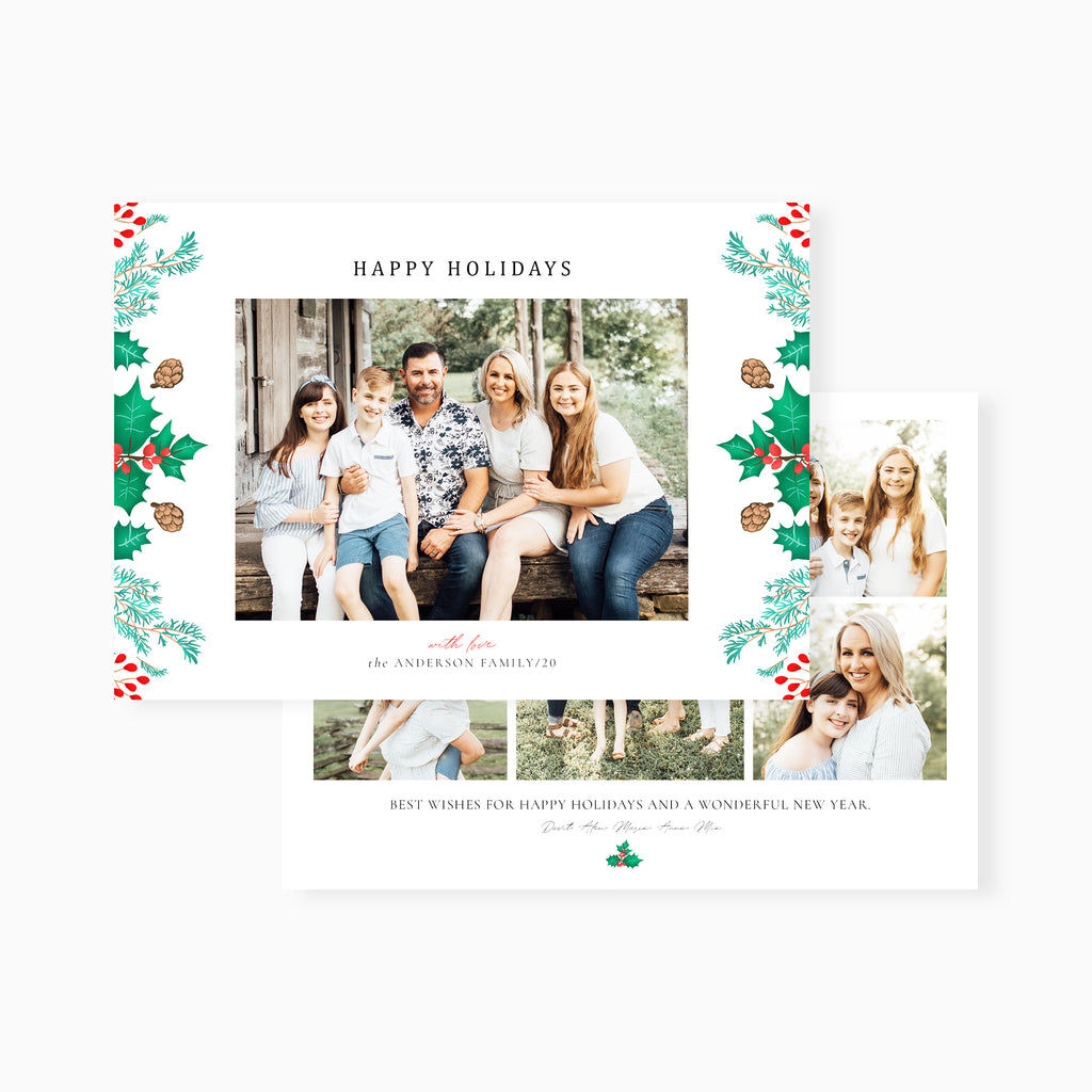 Floral Frame - Holiday Card-Template-Salsal Design