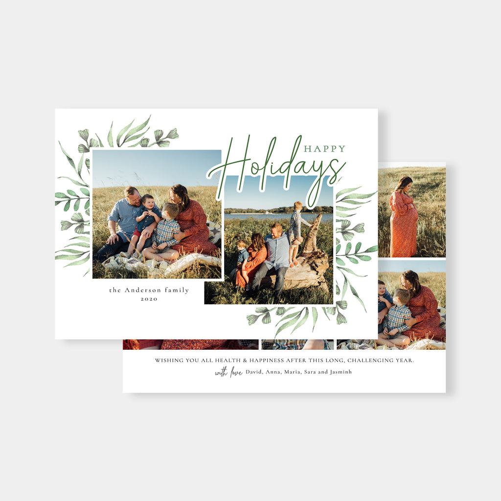 Modern Leaf - Holiday Card Template-Template-Salsal Design