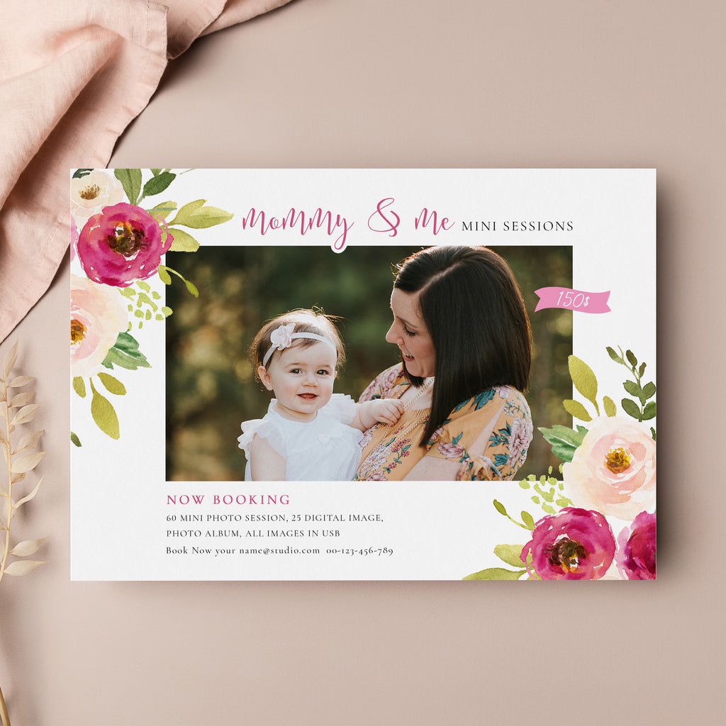 Floral - Mommy & Me Mini Session Template-Template-Salsal Design
