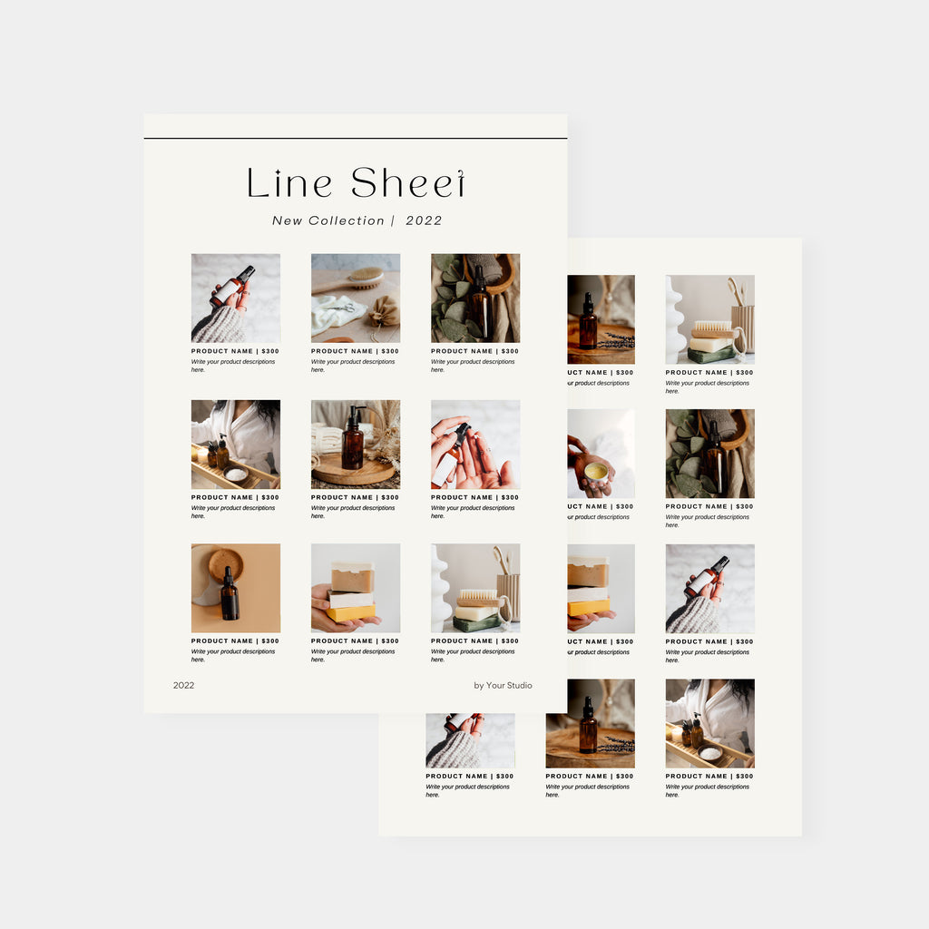 Olive Green - Line Sheet Canva Template-Salsal Design