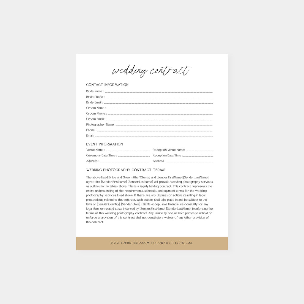Professional - Wedding Photography Contract Template-Template-Salsal Design