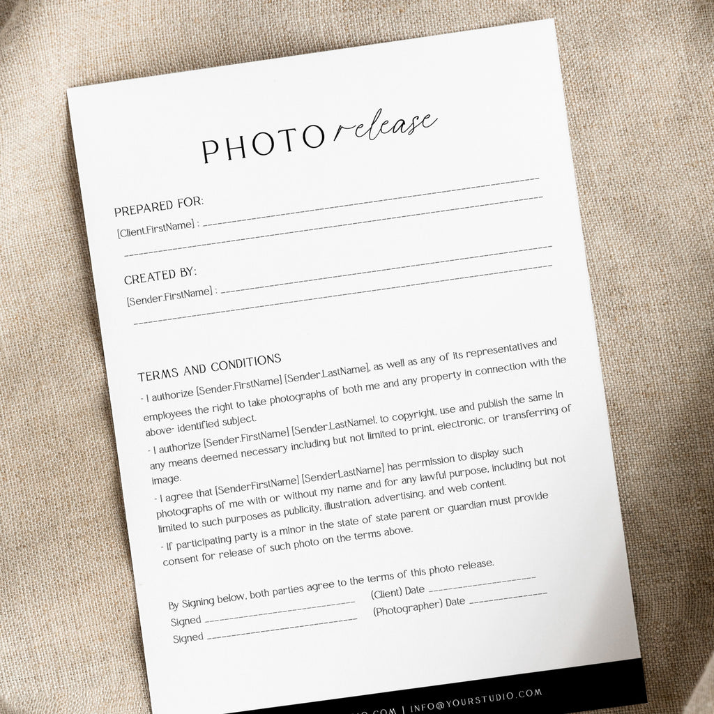 Minimal - Photography Photo Release Form Template-Template-Salsal Design