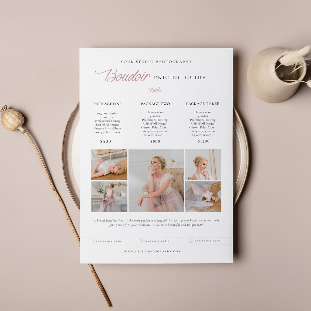 Elegant Boudoir - Wedding Photography Price Guide Template-Template-Salsal Design
