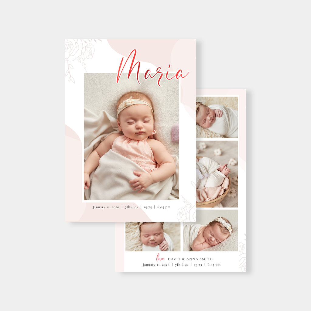 Little Maria - Birth Announcement Template-Template-Salsal Design