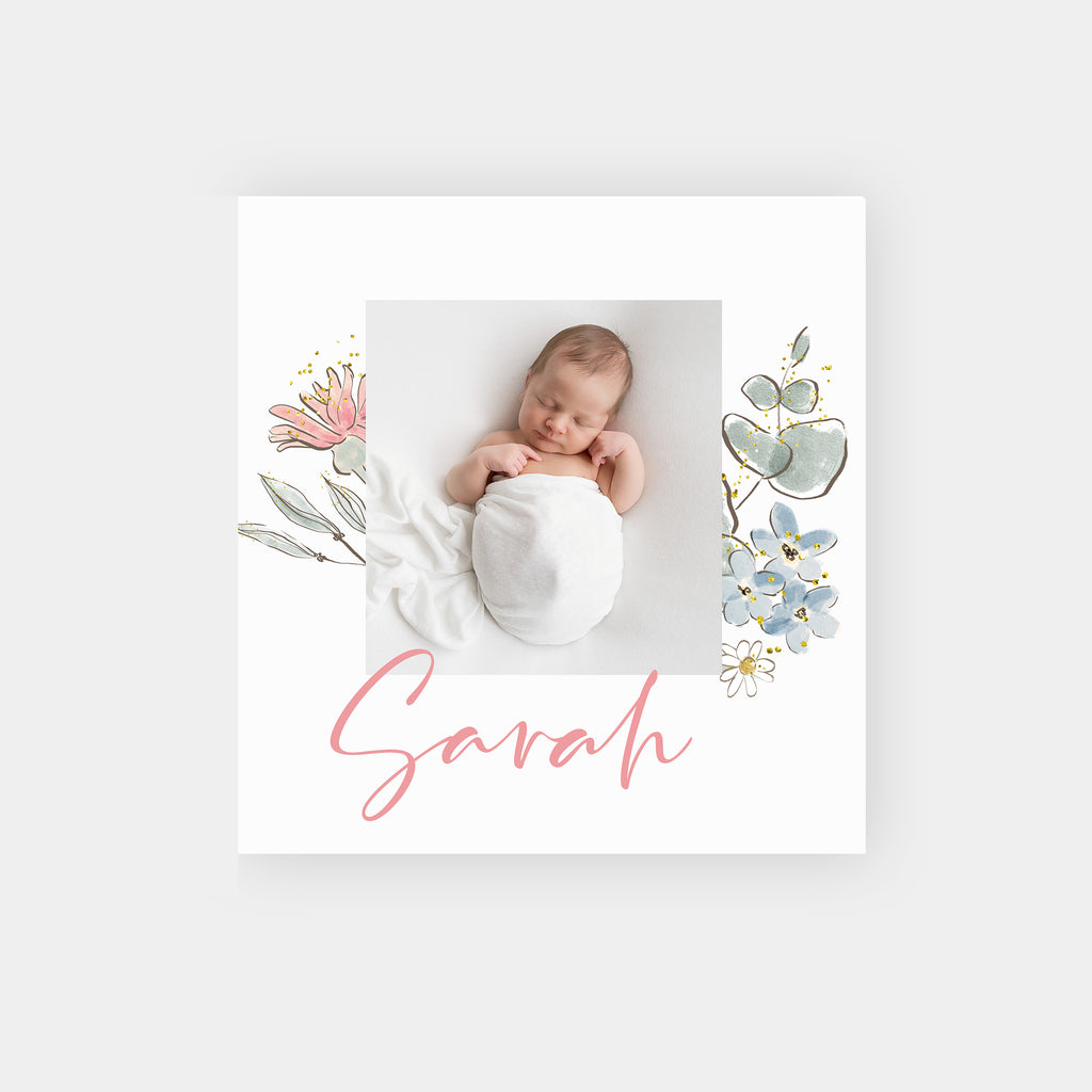 Watercolor Flowers - Newborn Album Template-Template-Salsal Design