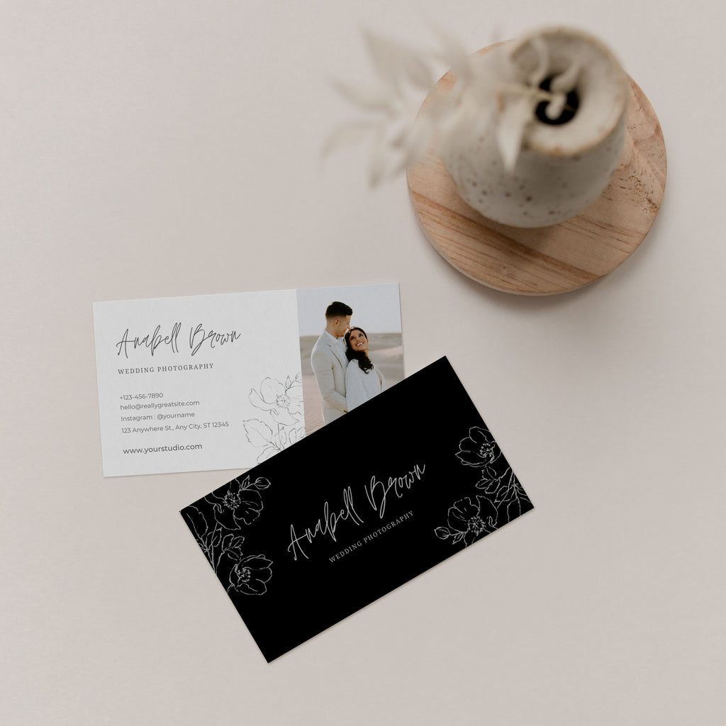 Flower Outline - Business Card Template-Template-Salsal Design