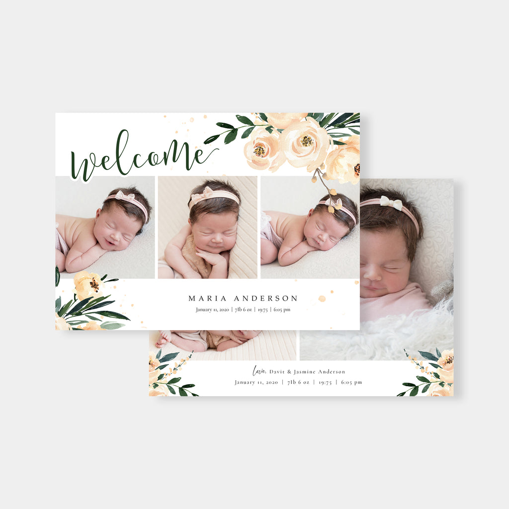 Welcome Love- Birth Announcement Template-Template-Salsal Design