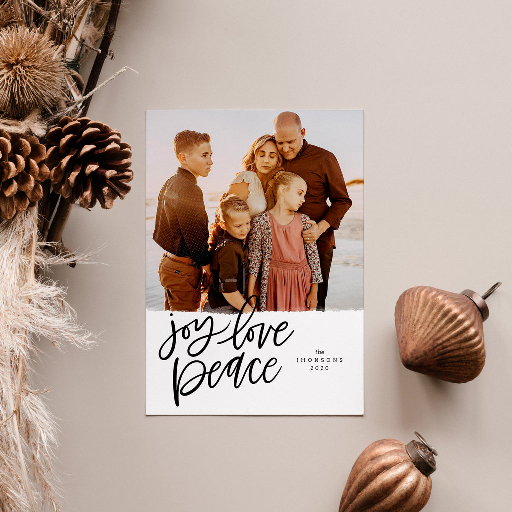Joy, Love & Peace - Christmas Card Template-Template-Salsal Design