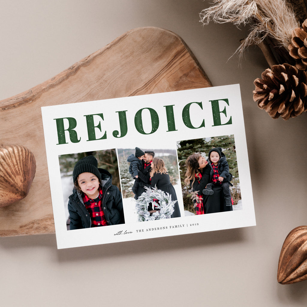 Greenish Rejoice - Holiday Card Template-Template-Salsal Design