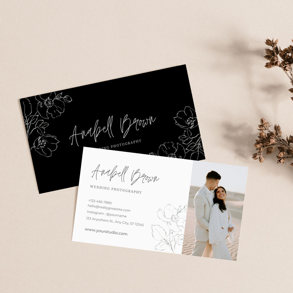 Flower Outline - Business Card Template-Template-Salsal Design