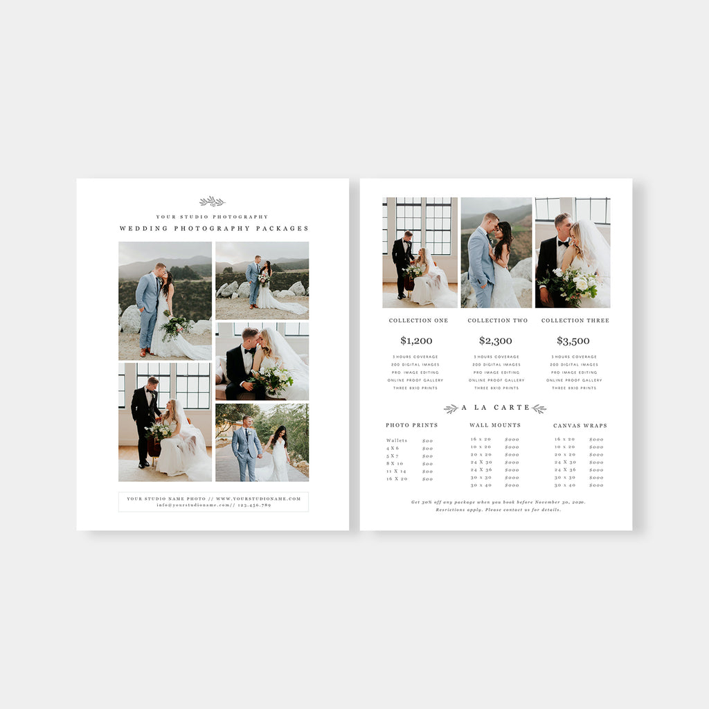 Minimal Element - Wedding Photography Price Guide Template-Template-Salsal Design