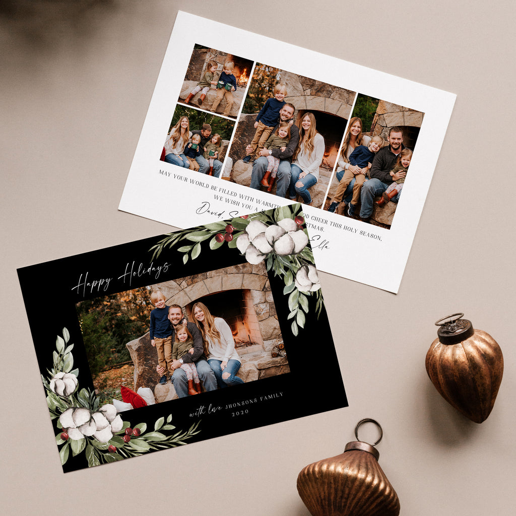 Floral Surround - Holiday Card-Template-Salsal Design