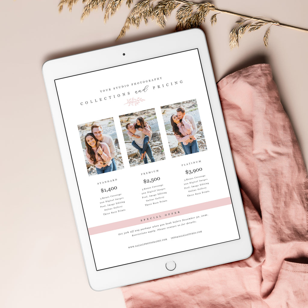 Pink Element - Photography Price Guide Template-Template-Salsal Design
