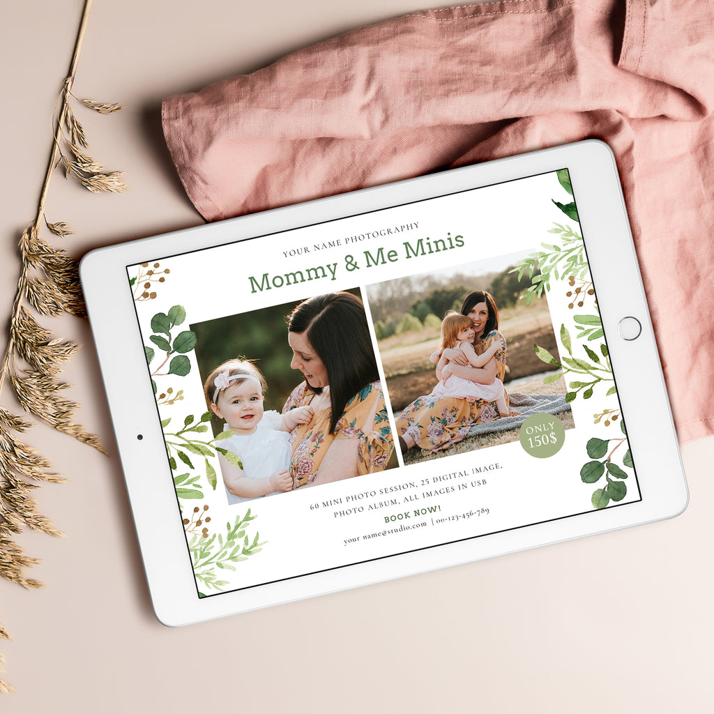Greenish - Mommy & Me Mini Session Template-Template-Salsal Design