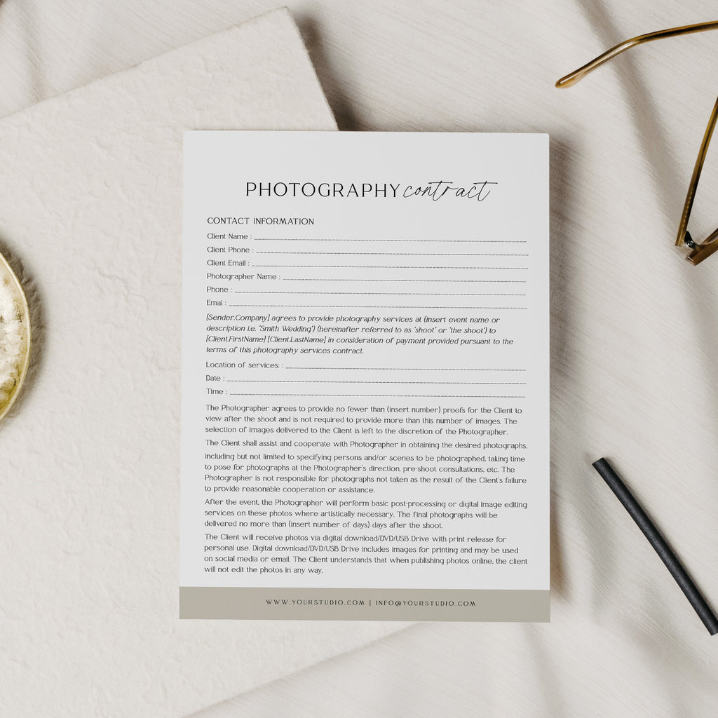 Simple & Timeless - Photography Contract Template-Template-Salsal Design