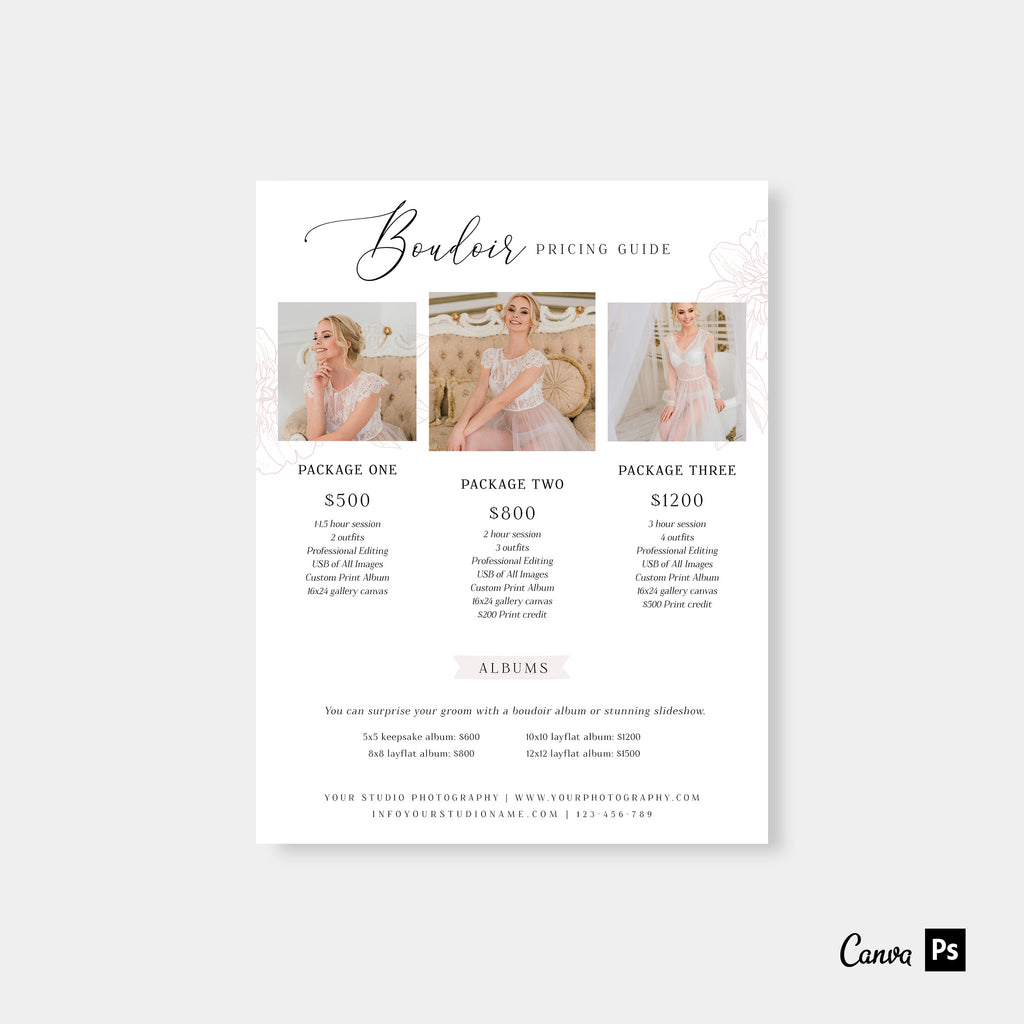 Boudoir Script - Wedding Photography Price Guide Template-Template-Salsal Design