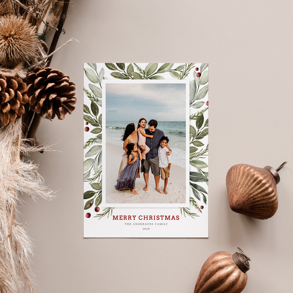 Pretty Watercolor - Christmas Card Template-Template-Salsal Design