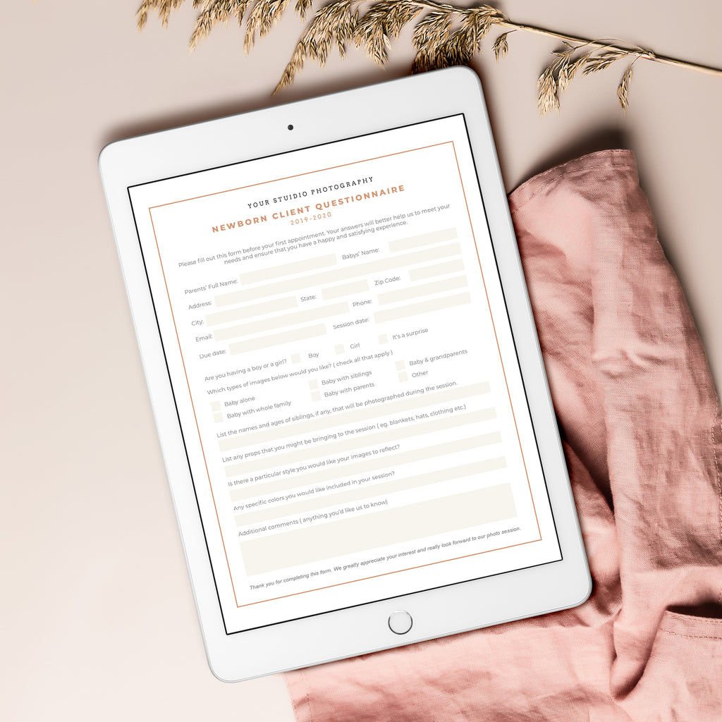 Brown - Newborn Photography Questionnaire-Template-Salsal Design