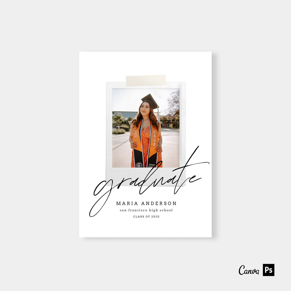 Scripted Polaroid - Graduation Announcement Template-Template-Salsal Design