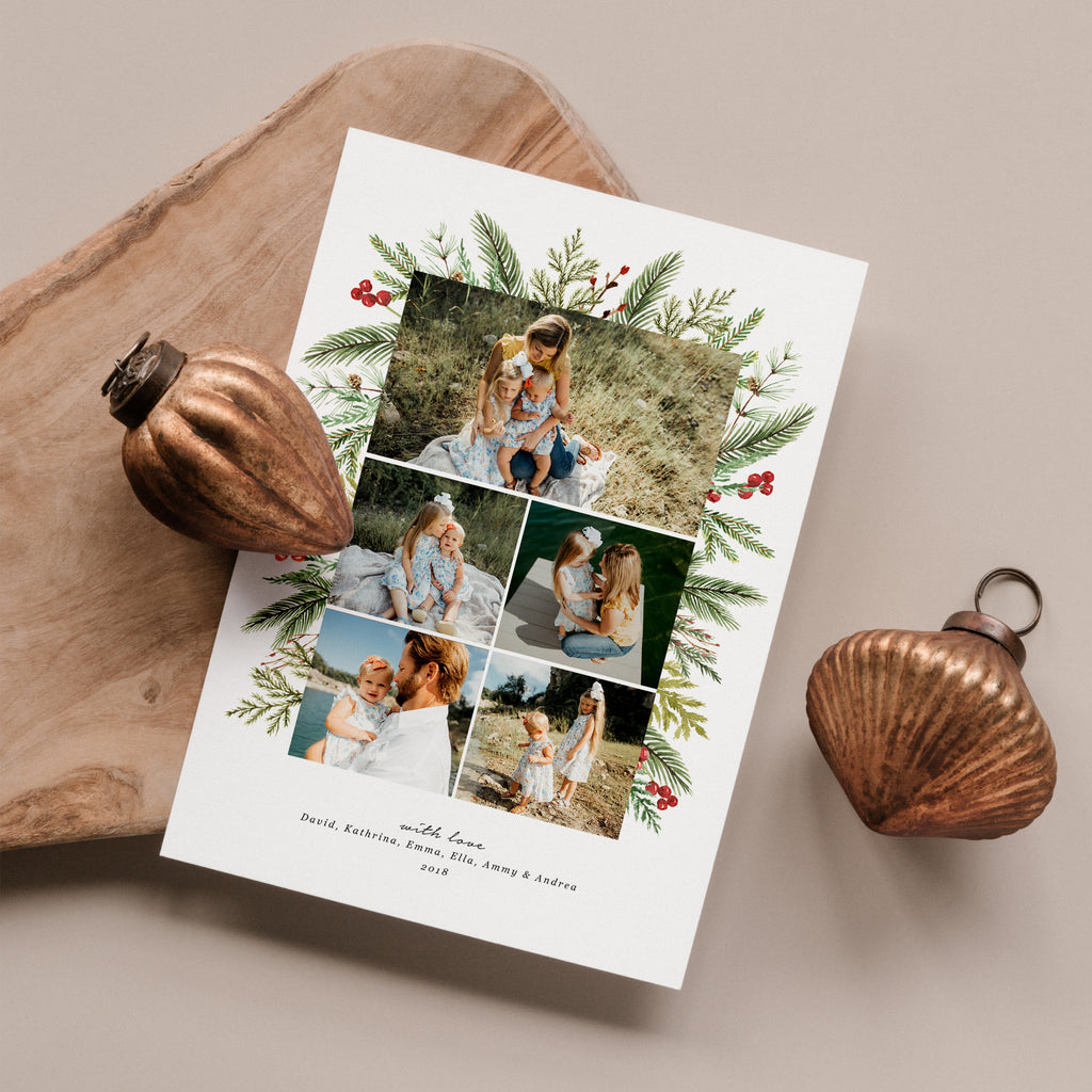 Merry Berry | Vertical - Christmas Card Template-Template-Salsal Design