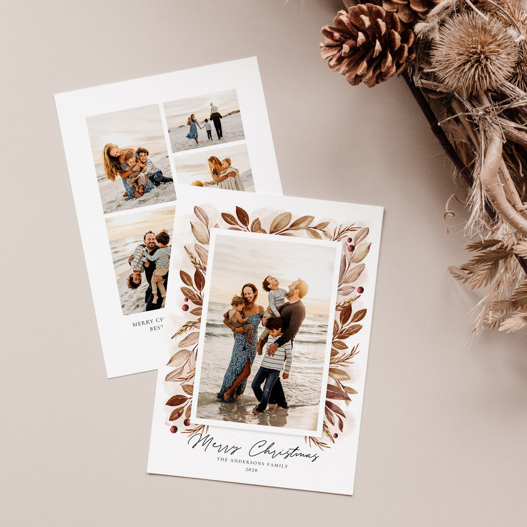 Watercolor Vibe - Christmas Card Template-Template-Salsal Design