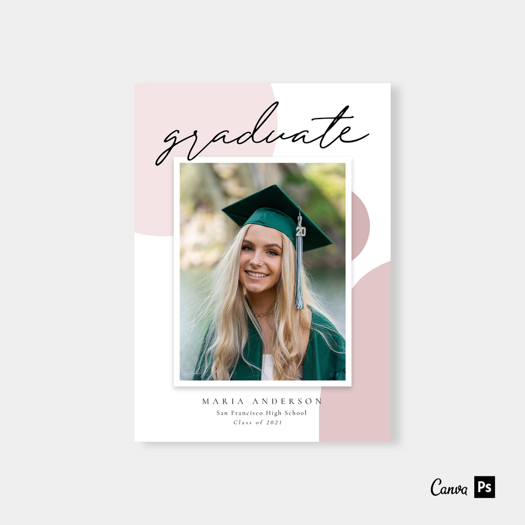 Blush Circles - Graduation Announcement Template-Template-Salsal Design