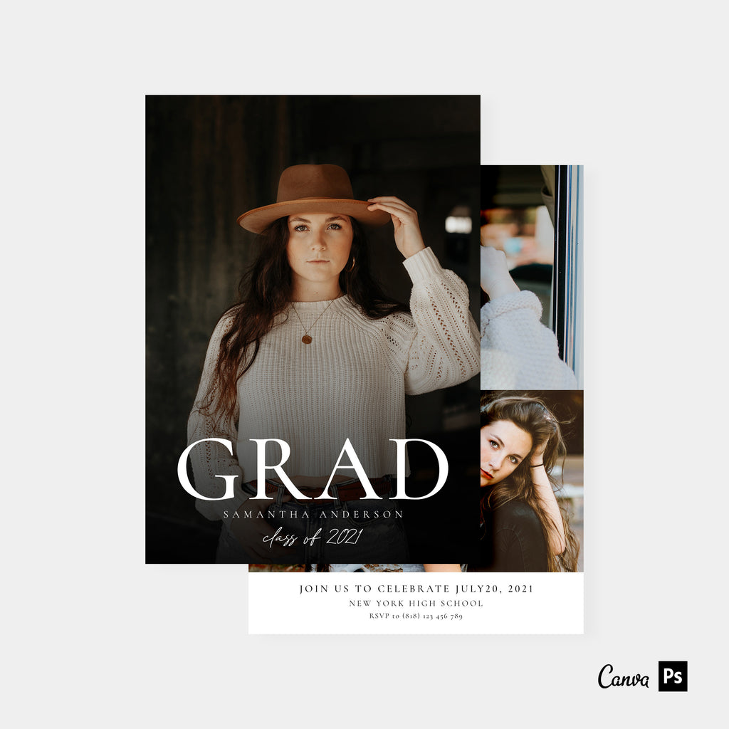 Bold Grad - Graduation Announcement Template-Template-Salsal Design
