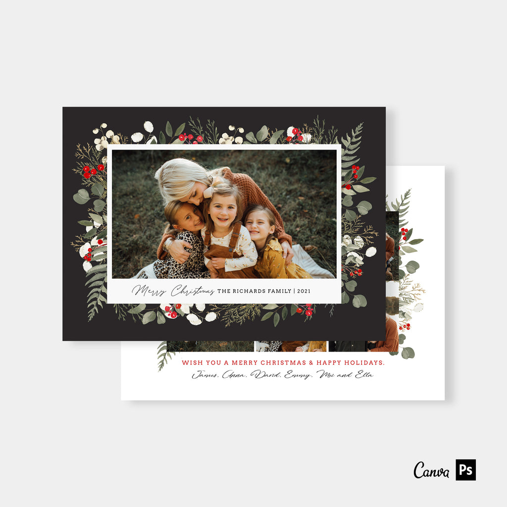 Wreath Blessings - Christmas Card Template-Template-Salsal Design