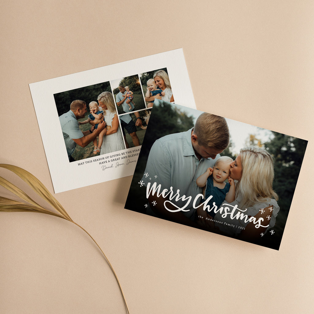 Merry & Blessed - Christmas Card Template-Template-Salsal Design
