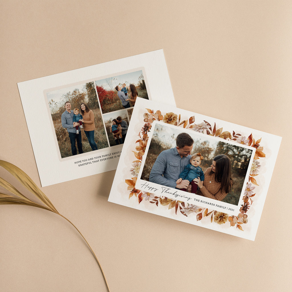Leafy Frame - Thanksgiving Card-Template-Salsal Design